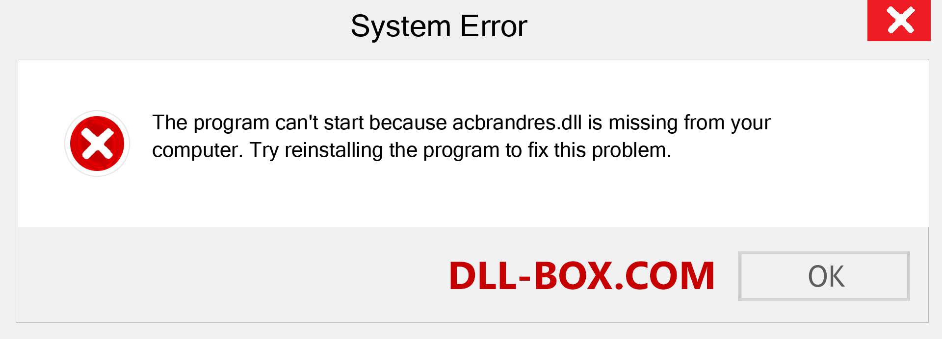  acbrandres.dll file is missing?. Download for Windows 7, 8, 10 - Fix  acbrandres dll Missing Error on Windows, photos, images
